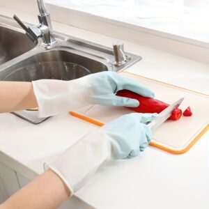 premium 1 pair rubber cleaning gloves waterproof & durable