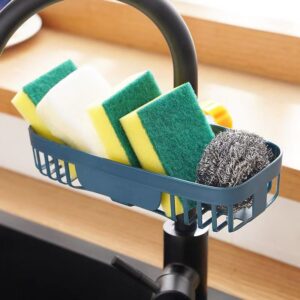 adjustable kitchen faucet storage rack – multipurpose sink organizer for sponge, soap, and scrubber