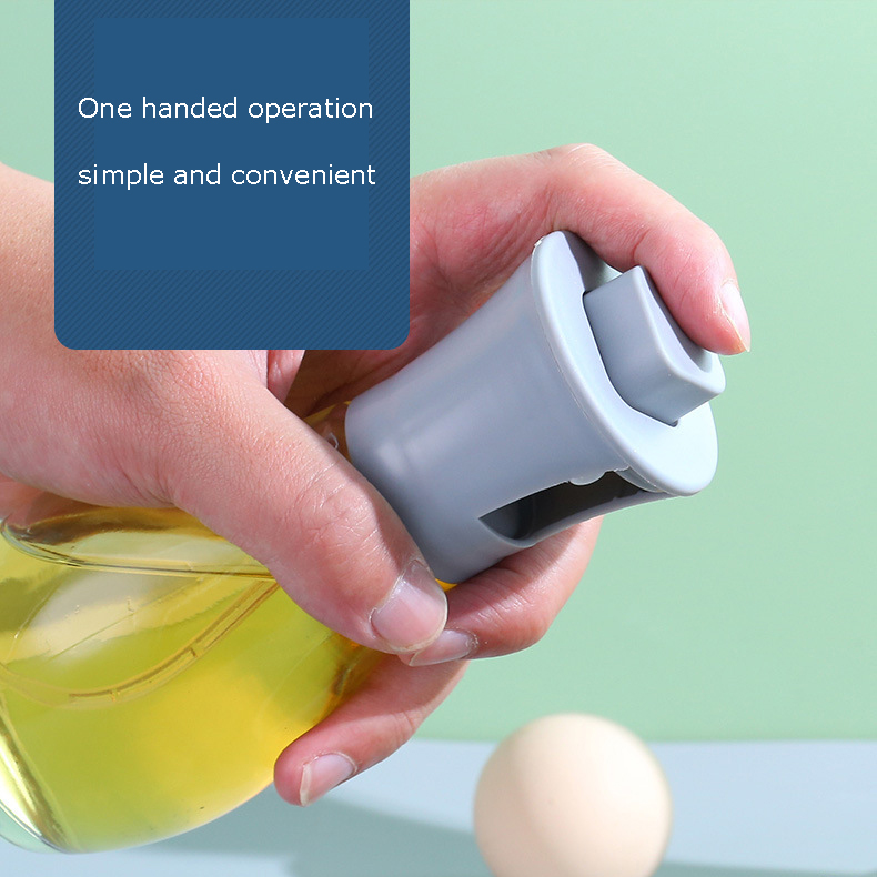 180ml premium glass oil dispenser – leak proof oil spray pump bottle with stainless steel & plastic lid for cooking & bbq