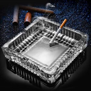 classic 10x10 cm large glass ashtray durable & creative design